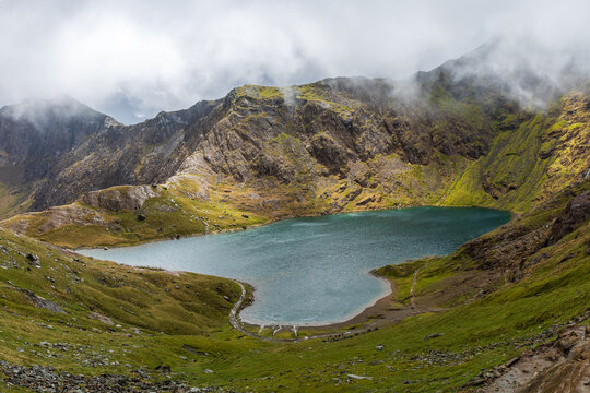 Glaslyn lake in Snowdonia, Wales, UK