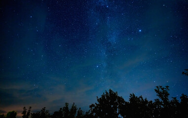 Night starry sky and milky way