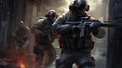 Fototapeta premium Special Forces at Action