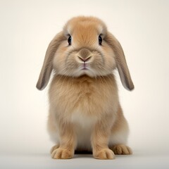 Curious Companion: Holland Lop Bunny in a Playful Stance