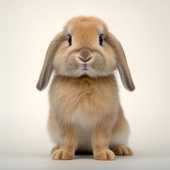 Fototapeta premium Curious Companion: Holland Lop Bunny in a Playful Stance