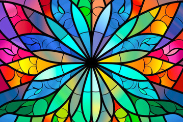 Colorful Stained Glass Window, vector