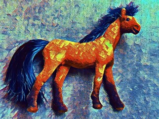  horse on abstract background