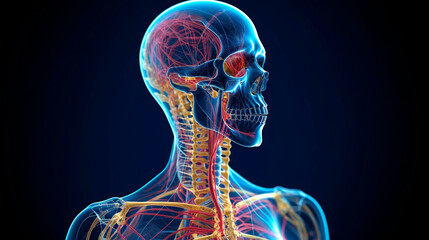 3d rendered illustration of a human anatomy. Generative Ai. 