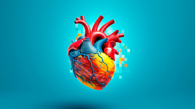 human heart anatomy model. Generative Ai. 