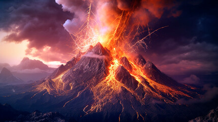 active volcanic eruption. Generative Ai. 