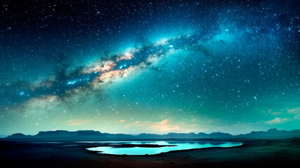 starry night sky. Generative Ai. 