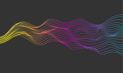 Abstract colorful gradient blend wave lines and technology background. Modern colorful flowing wave lines and glowing moving lines. Futuristic technology and sound wave lines background.