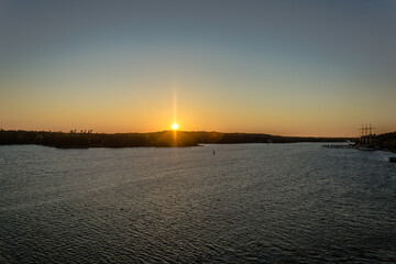 Midnight Sun on Baltic Sea. Aland Islands, Finland