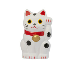 Chat japonais porte bonheur Maneki Neko transparent