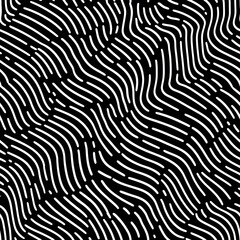 seamless pattern of waving white lines in black background, Generative AI
