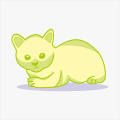 cute cat character with isolated background