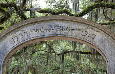 Gate to Wormsloe Plantation, Savannah, Georgia