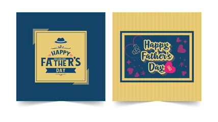 Set of Father's Day greeting cards in Modern Background, Fathers Day Lettering Calligraphic Emblems, Badges Set, Father's Day poster or banner set, Happy Fathers Day, Best Dad, Love You Dad
