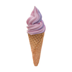 Ice cream cone, pink and purple, transparent png