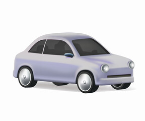 3D car icon, Car vector template on white background. Business sedan isolated. Vector illustration. Electrified future transportation e-motion