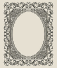 antique frame vintage engraving vector illustration
