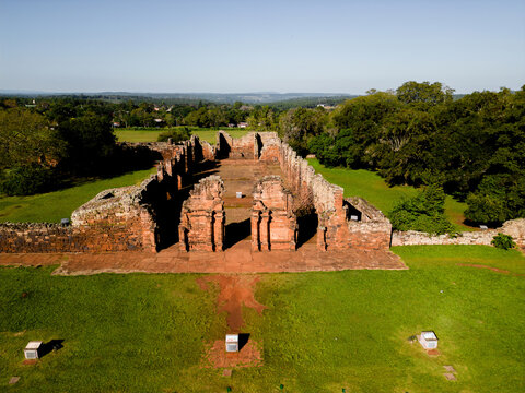 Ruins of Jesuit Mission San Ignacio Mini do Guaranisi, UNESCO World Heritage Site, Misiones, Argentina, South America. 2023.