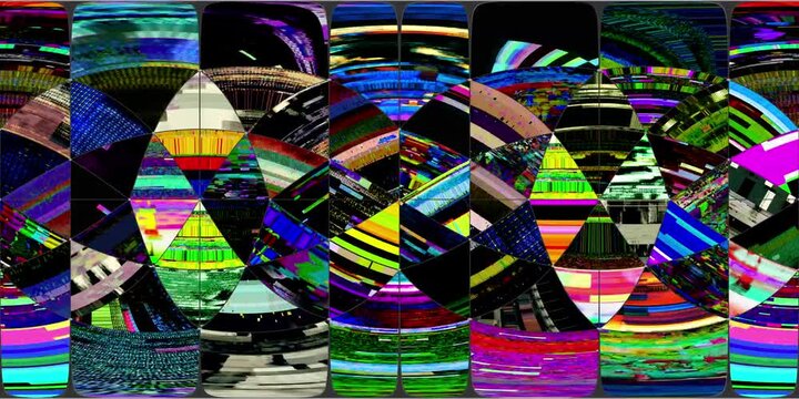 360 VR Glitch 004: Virtual reality video inside a digital video malfunction (Loop). 