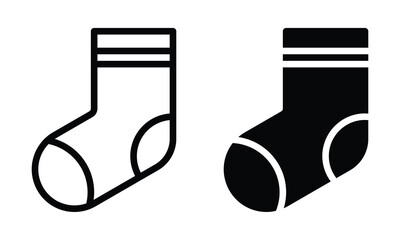Sock icon with outline and glyph style.