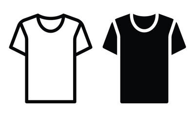 T-shirt icon with outline and glyph style. - obrazy, fototapety, plakaty