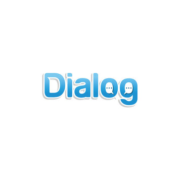 DIALOG Wordmark Logo - 2 balloon communication as symbol of Dialog, in the letter "O" and Letter "G".