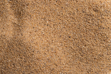 Close Up, Desert sand pile, dune isolated white background. Gold White fine Sands on Beach island, destination of tropical ocean. Studio shot for detail texture, copy space top view