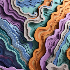 Colorful wavy line background created with Generative AI