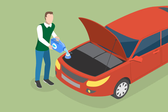 3D Isometric Flat Vector Conceptual Illustration of Windscreen Washer Liquid, Bug Remover