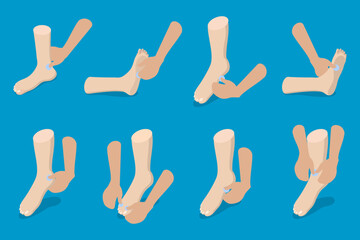 3D Isometric Flat Vector Conceptual Illustration of Chinese Massage, Oriental Medicine