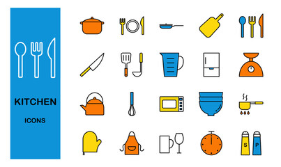 キッチン用品のアイコンセット