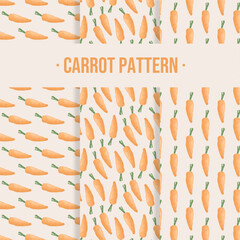 Set of Carrot Seamless Patterns Vector