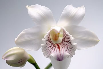 Fototapeta na wymiar Portrait beautiful orchid flower isolated on white AI Generative