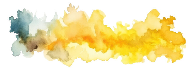 Colorful watercolor paint stroke background isolated. Generative AI.