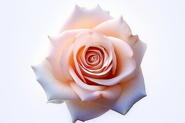 Portrait beautiful rose flower isolated on white AI Generative