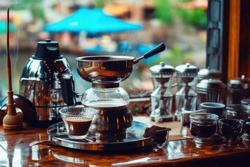 Obraz na płótnie Canvas make vietnam drip coffee maker stuff food photography