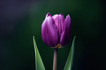 Naklejka premium Portrait beautiful purple tulip flower AI Generative