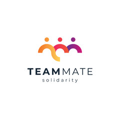 colorful peoples for teamwork and partnership logo design