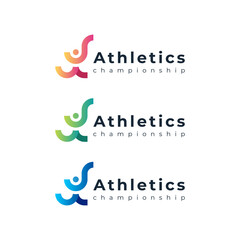 Obraz premium colorful people for sport and athletics logo design