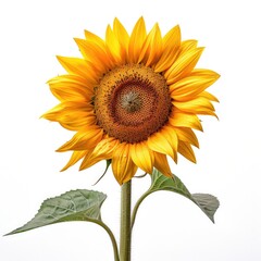 Naklejka premium Portrait sunflower isolated on white AI Generative