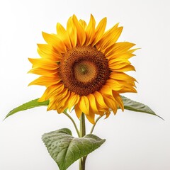 Obraz premium Portrait sunflower isolated on white AI Generative