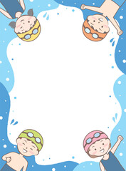 水着の子供たちのフレーム