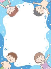 水着の子供たちのフレーム