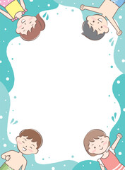 水着の子供たちのフレーム