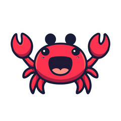 Crab happy mascot icon happy illustration