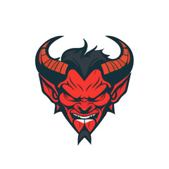 Demon lucifer Red icon illustration