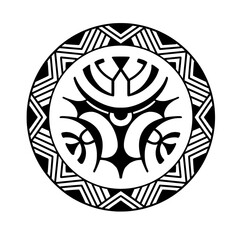Polynesian circle tattoo design.  Aboriginal samoan. Vector illustration eps10.