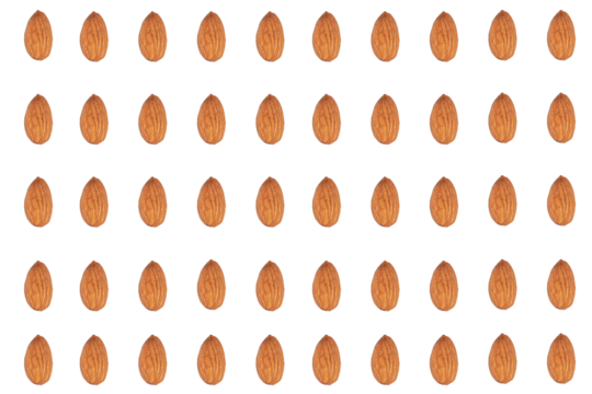 Almonds seed isolated on transparent background