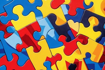 A vibrant puzzle piece with intricate details and patterns. Generative AI
