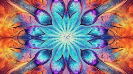 A digitally rendered vibrant and colorful flower. Generative AI